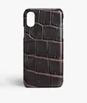 Cover iPhone Xs Max Croco Taupe/Pink