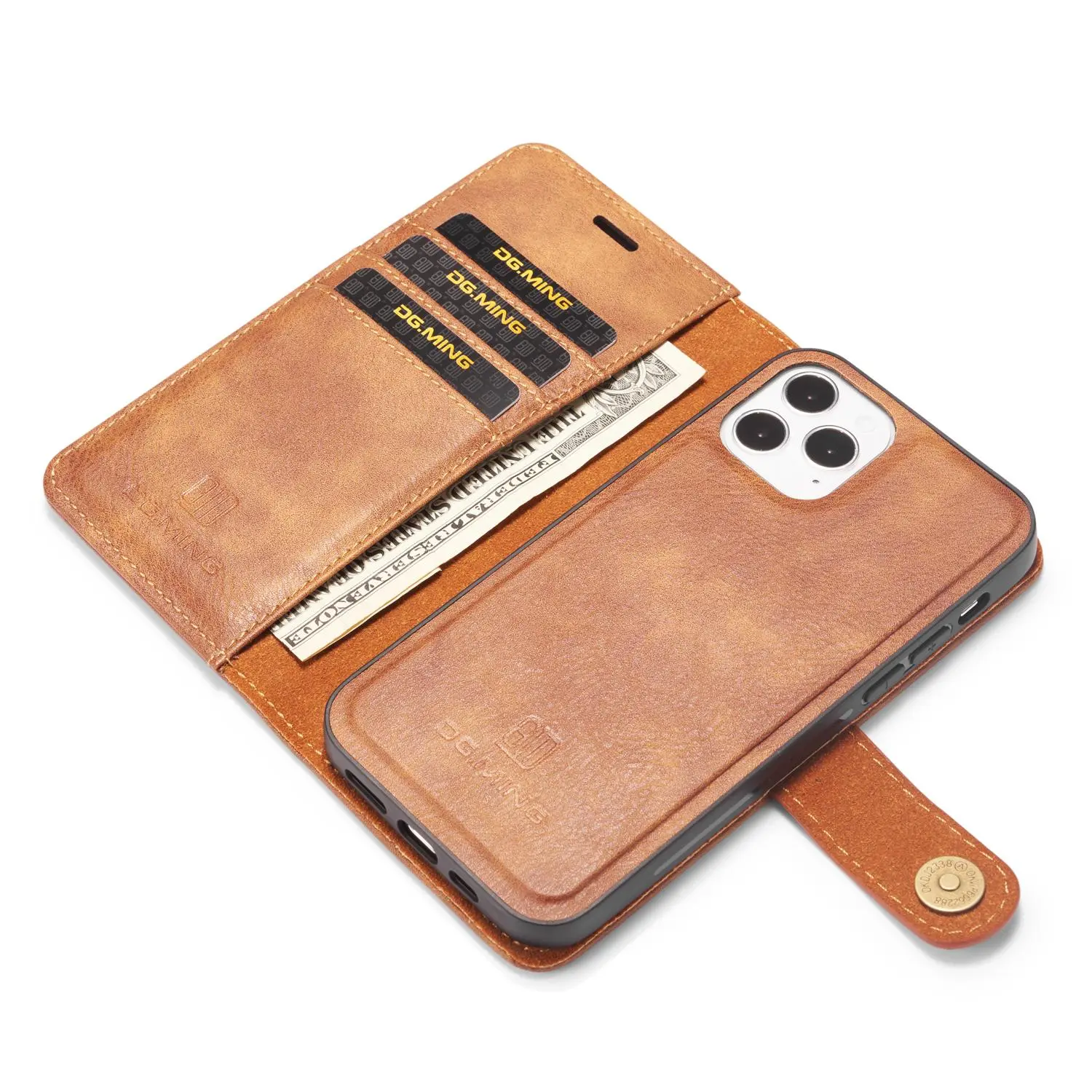 Magnet Wallet iPhone 12/iPhone 12 Pro Cognac