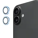 Glitter Linsebeskytter Aluminium iPhone 17 Blå