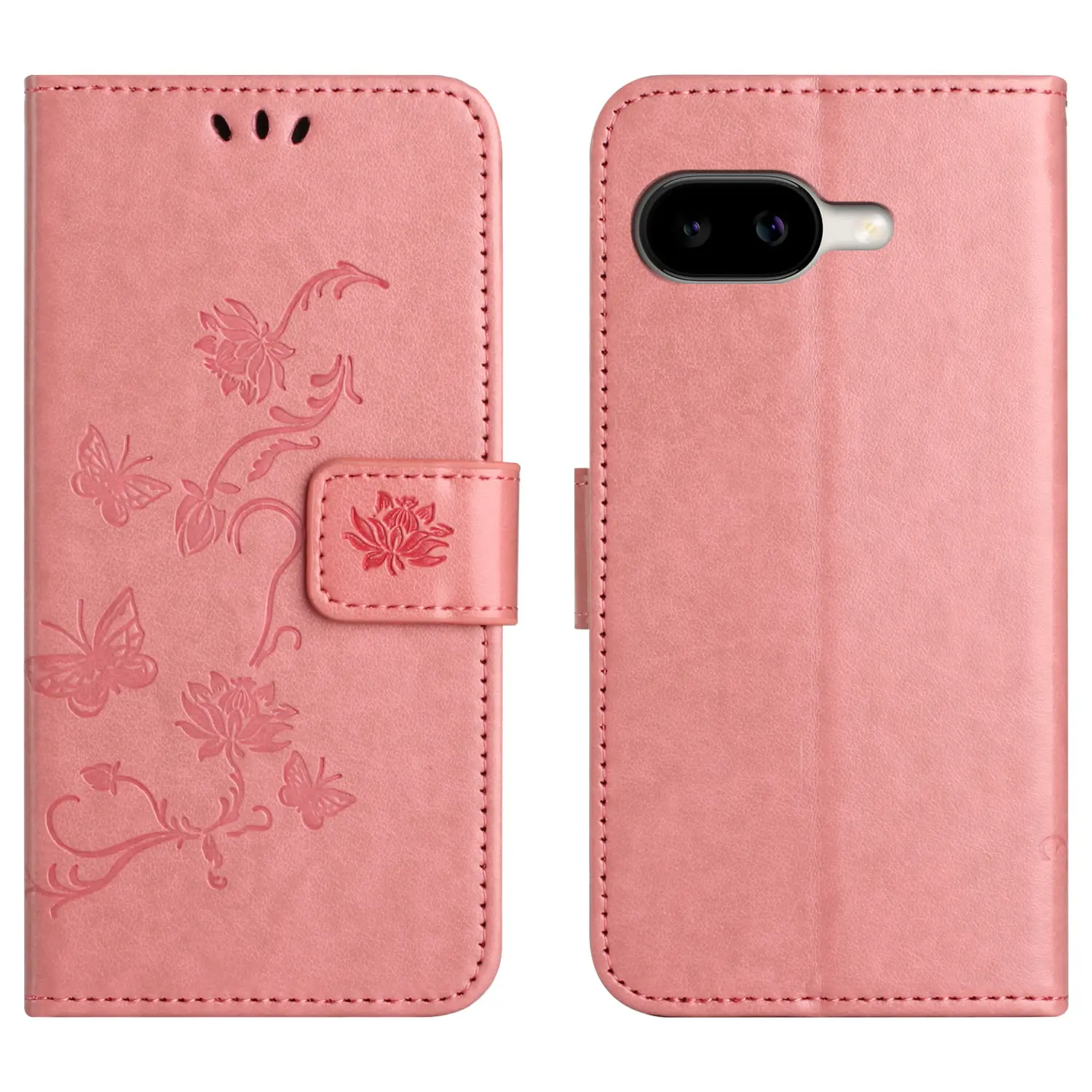 Læderetui Sommerfugle Google Pixel 10a Lyserød