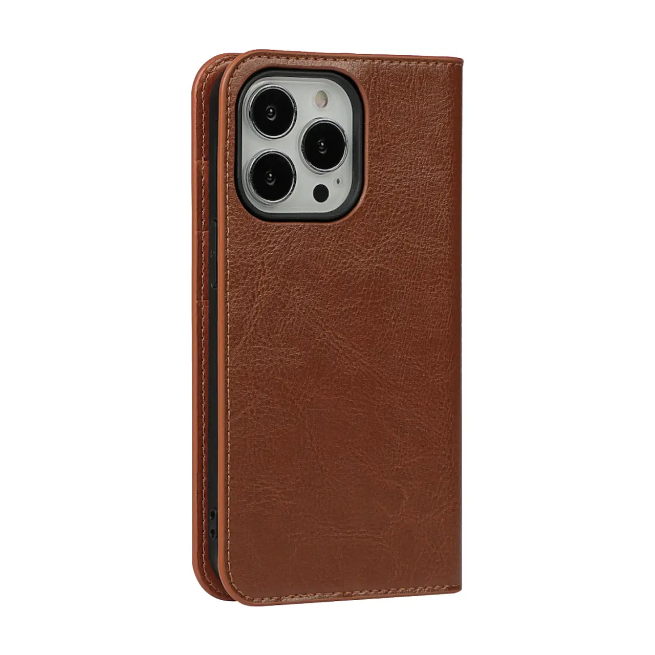 Mobilfodral Äkta Läder iPhone 13 Pro Brun