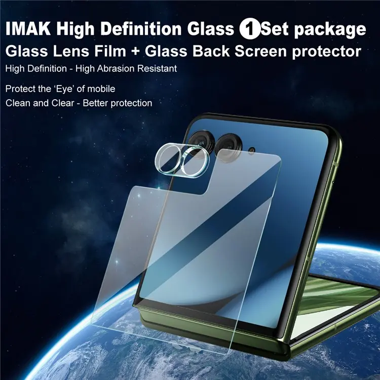 Härdat Glas Linsskydd + Ytterskärmskydd Motorola Razr 50 Ultra Genomskinlig
