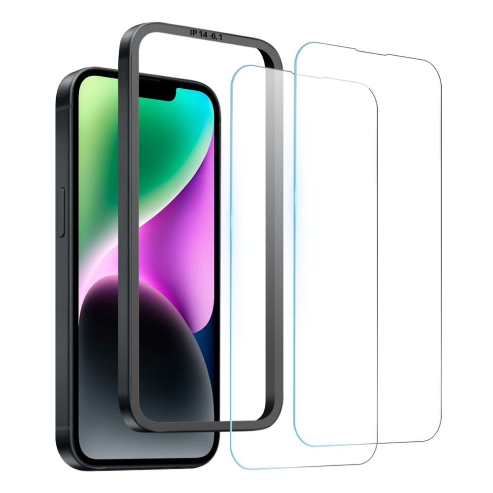 NORTHJO Näytön Panssarilasi näytönsuoja asennuskehyksellä iPhone 14 (2-pack)