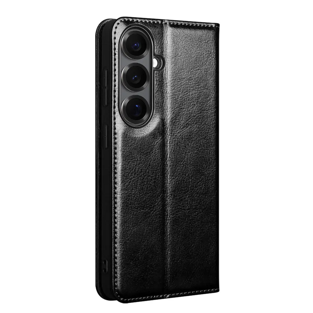 Samsung Galaxy S26 Leather Wallet Case Svart