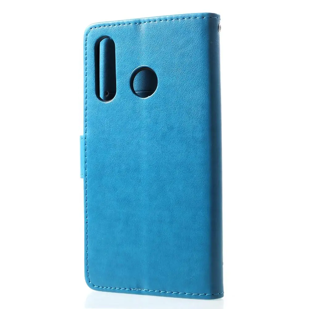 Läderfodral Fjärilar Huawei P30 Lite Blå