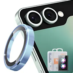Samsung Galaxy Z Flip 8 Linssinsuojat lasista ja alumiinista, Sininen