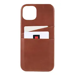 iPhone 13 Mini Snyggt skal med 2 kortfack, Brun