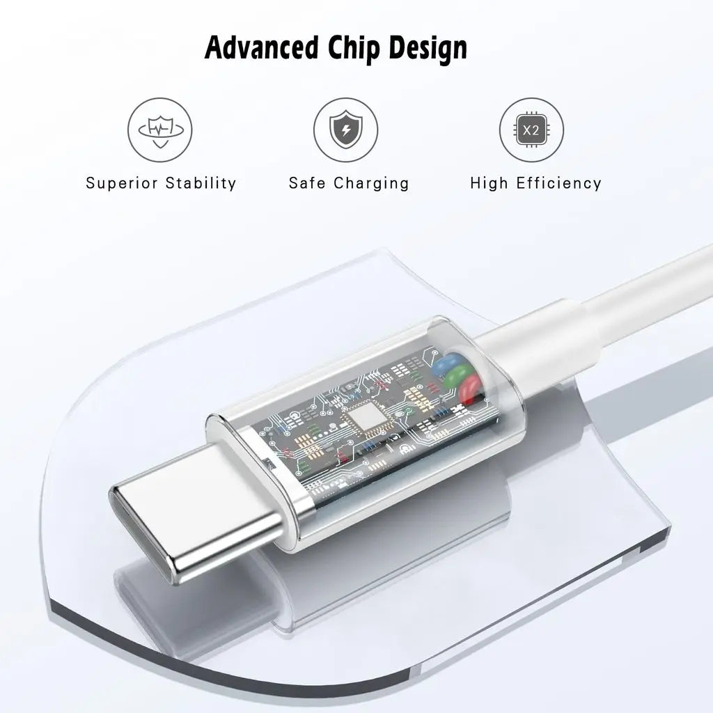 USB-C till USB-C-kabel PD 60W 3m Vit