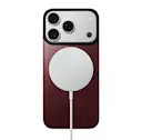 iPhone 18 Pro Magnetisk Bagside - Leather Back, Burgundy