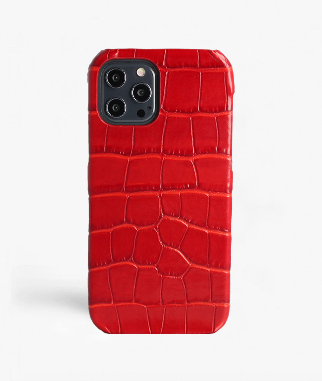 The Case Factory Deksel iPhone 12 Pro Max Croco Rød