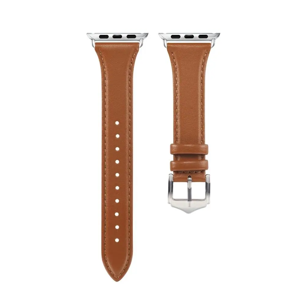 Slim Läderarmband Apple Watch Series 12 47mm Cognac