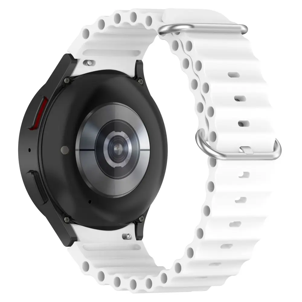 Full Fit Resistant Silikonearmbånd Samsung Galaxy Watch 4 Classic 46mm hvid