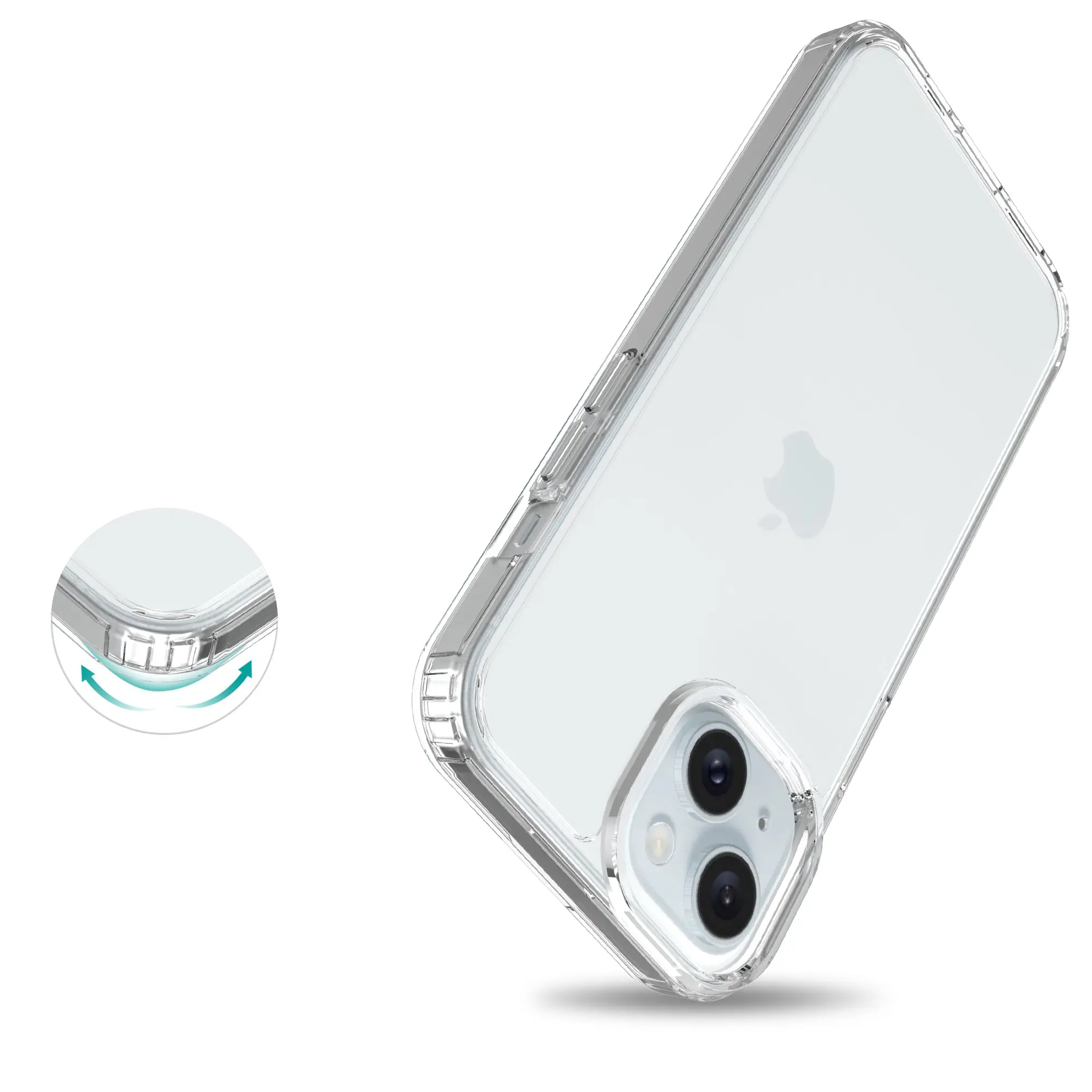 Hybridskal iPhone 15 Genomskinlig