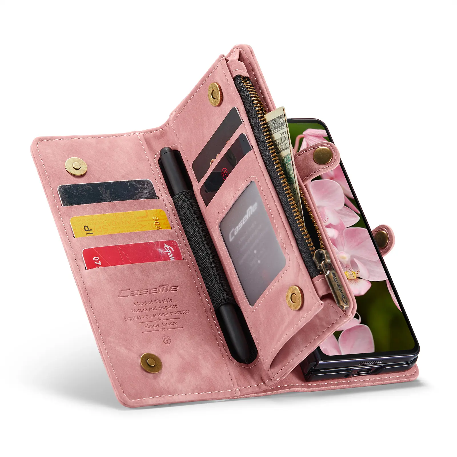 Multi-slot Plånboksfodral Samsung Galaxy Z Fold 6 Rosa