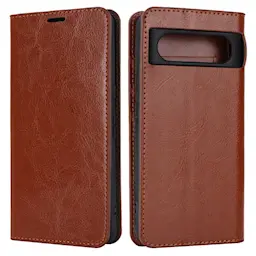 Google Pixel 8 Smidig mobiletui i ekte skinn, Brun