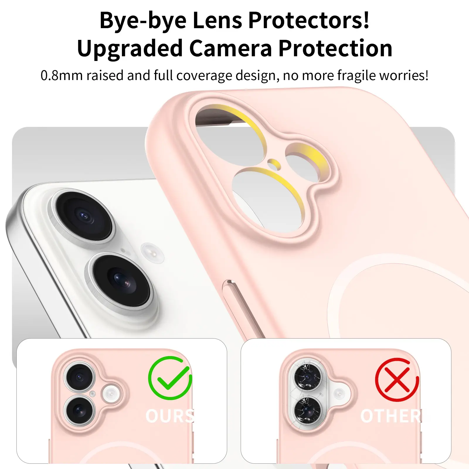 MagSafe-skal SoftArmor iPhone 16 Rosa
