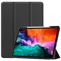 Apple iPad Pro 12.9 5th Gen (2021) Tri-fold etui med penneholder, Sort