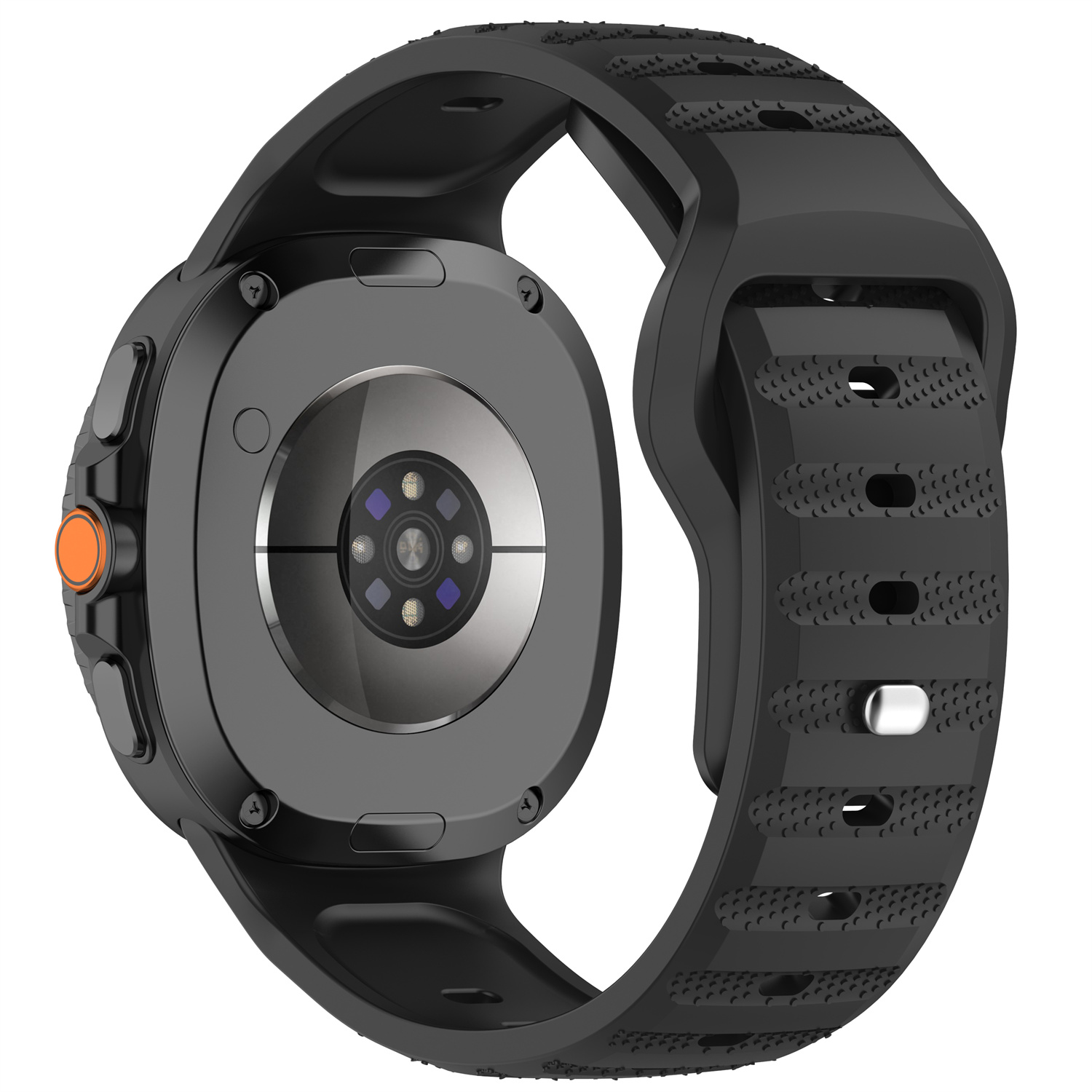 Rugged Silikoniranneke Samsung Galaxy Watch 8 Classic Musta