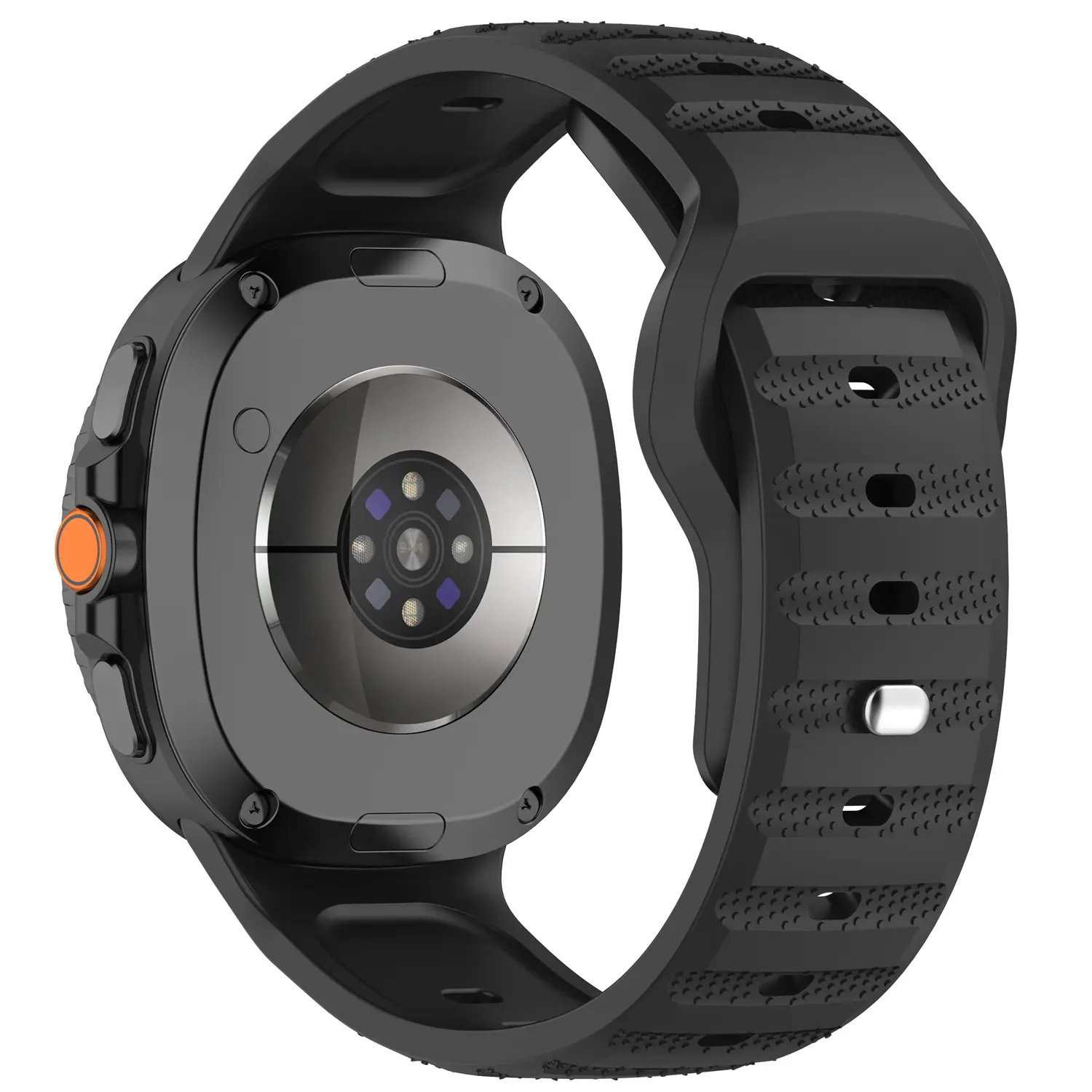 Rugged Rem af silikone til Samsung Galaxy Watch 8 Classic Sort