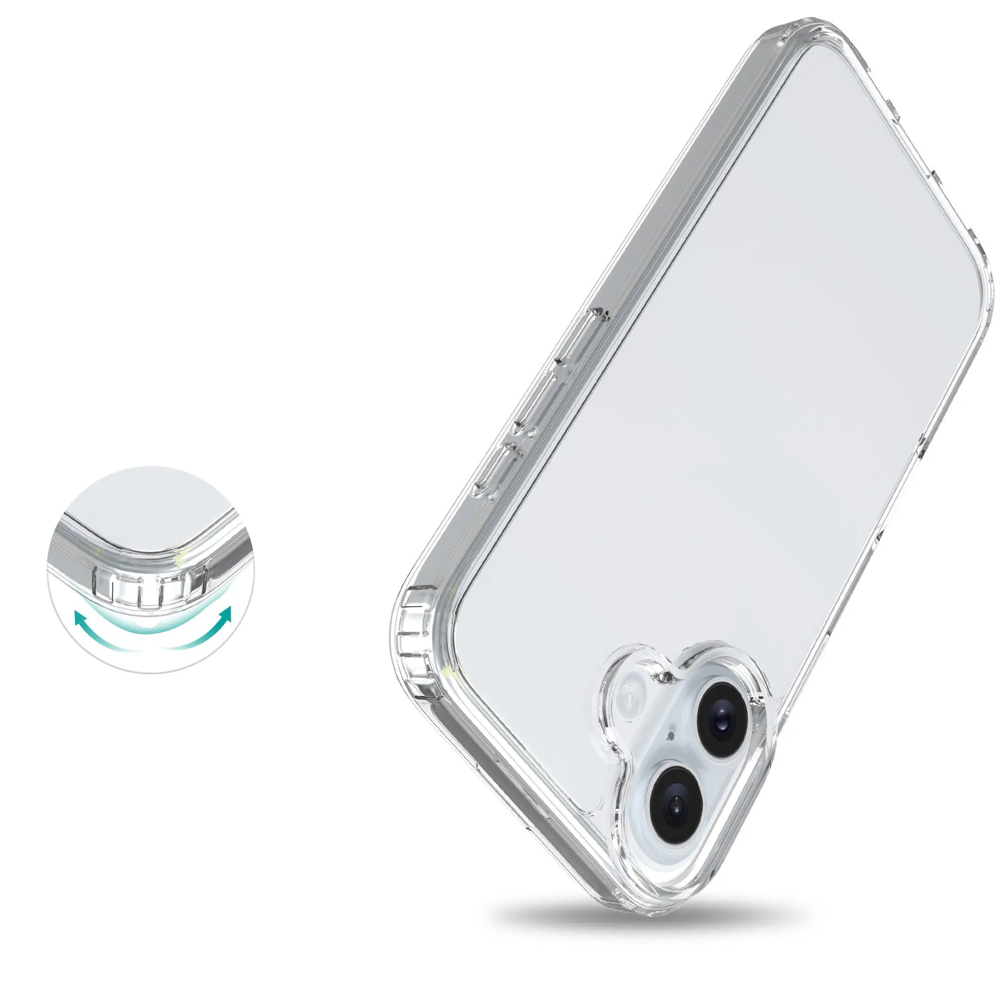 Hybridskal iPhone 16 Genomskinlig