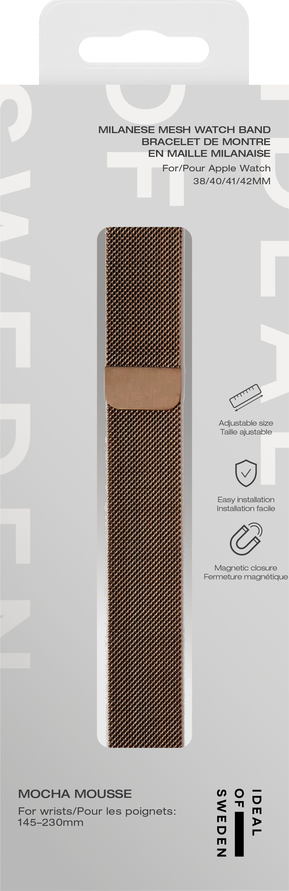 Milanese Mesh Watch Band Apple Watch Series 8 41mm Mocha Mousse