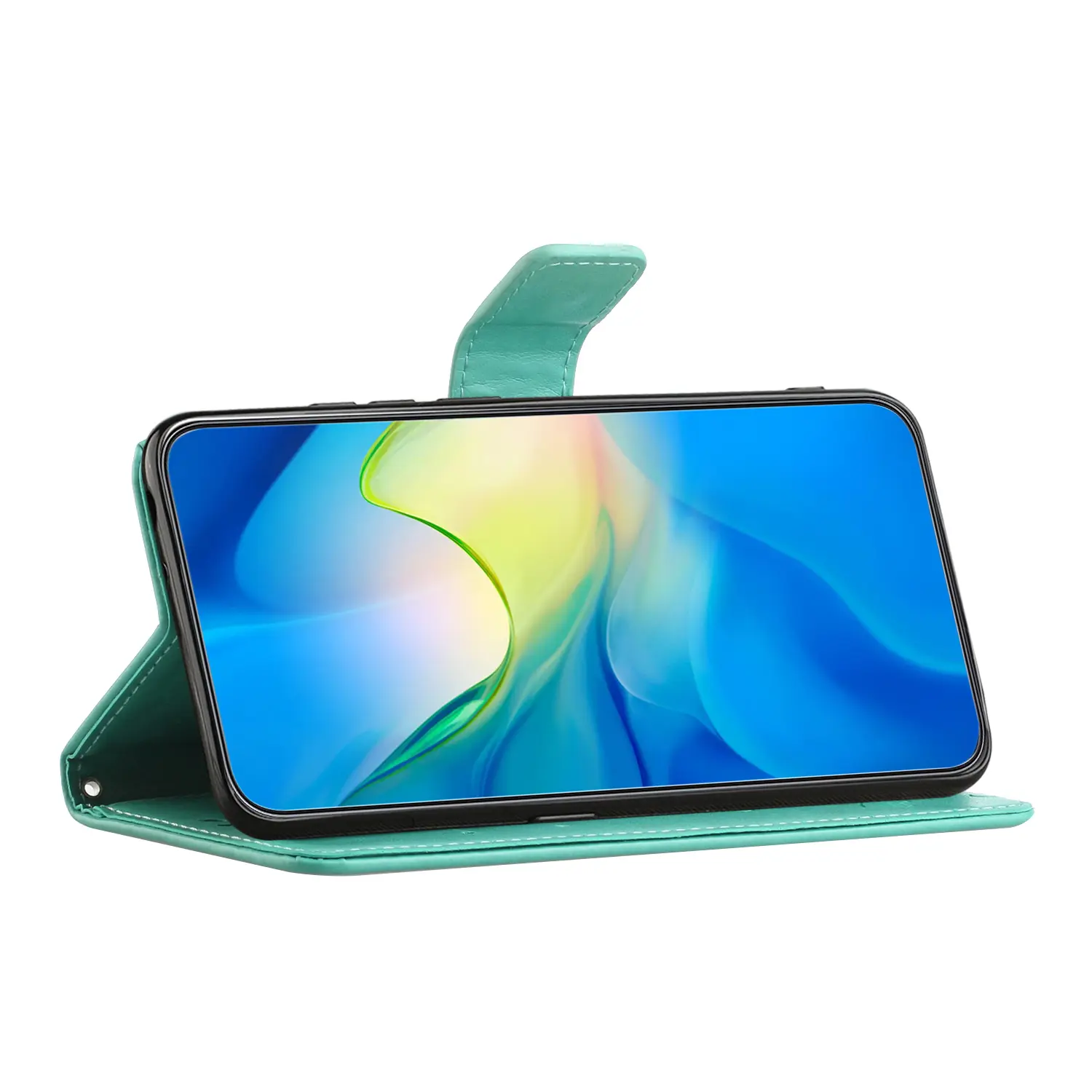 Läderfodral Fjärilar Samsung Galaxy A57 Grön