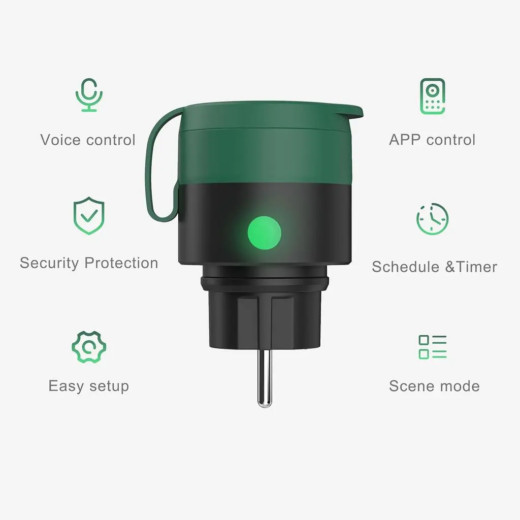 Smart WiFi Plug Utomhus IP44 16A Svart