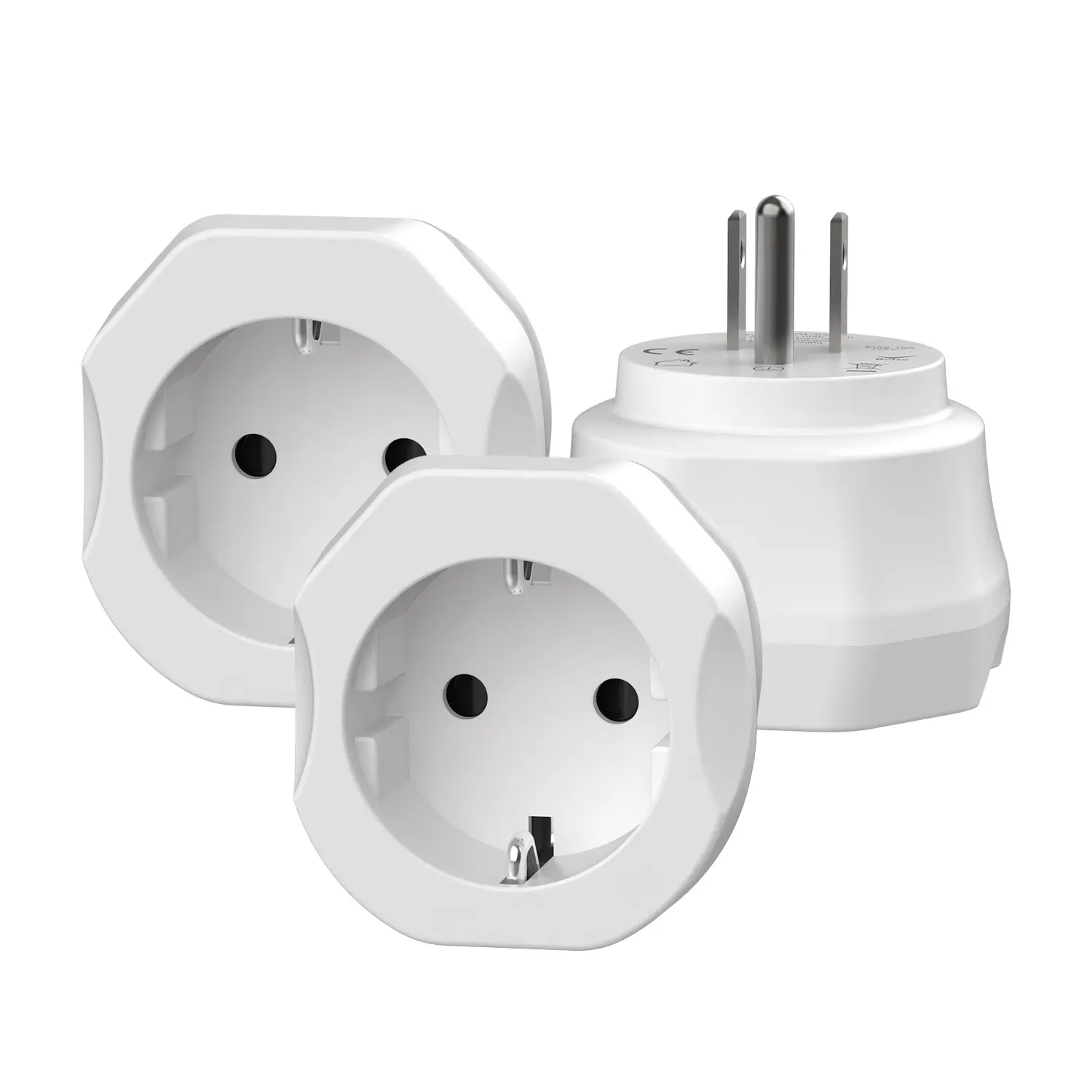 2-pack Rejseadapter Europa til USA