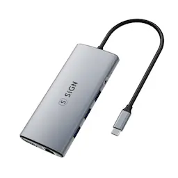 11-i-1 hub USB-C til Multiport Sølv