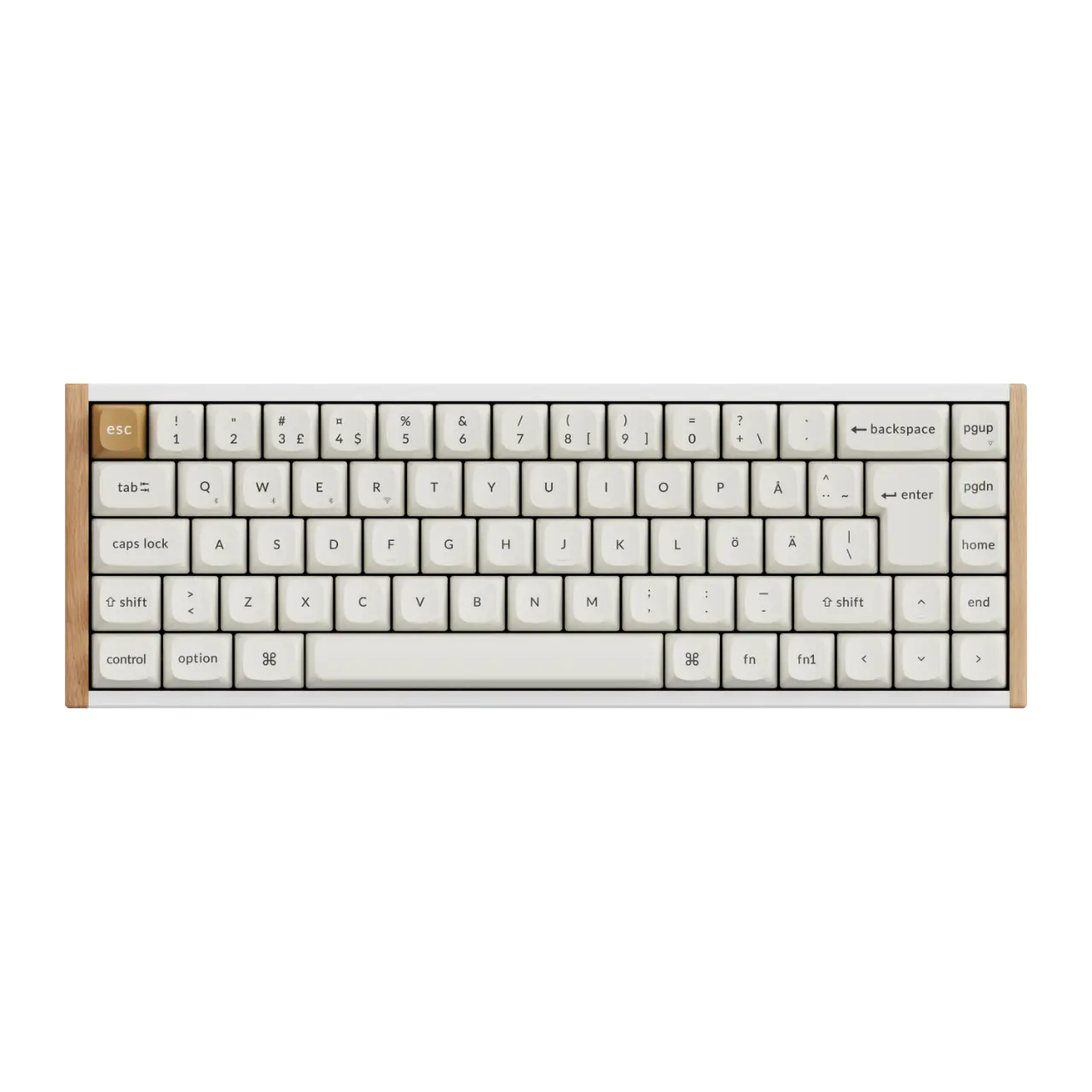 K6 HE Trådløst gamingtastatur Tri-Mode Hot Swap QMK Gateron, Wood White
