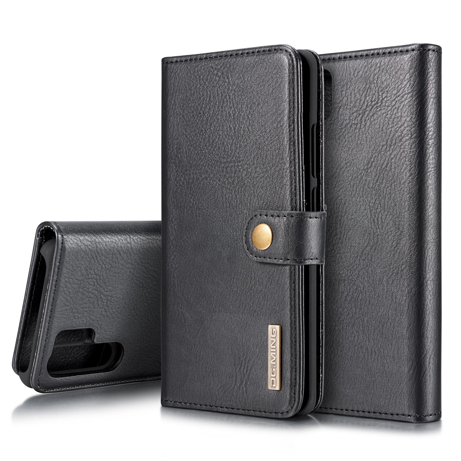 DG.MING Magnet Wallet Huawei P30 Pro Black - Stilrent lær-etui med avtagbart magnetisk deksel