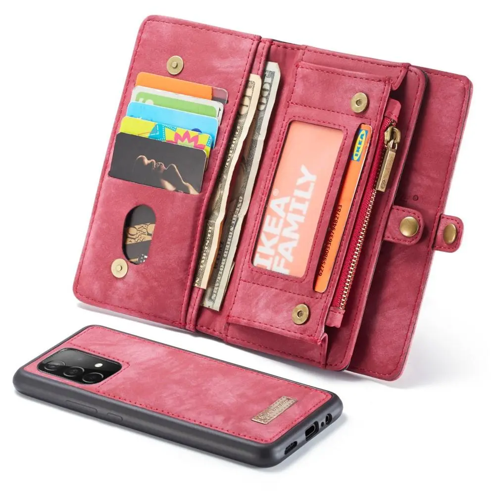 Multi-slot Plånboksfodral Samsung Galaxy A52 5G Röd