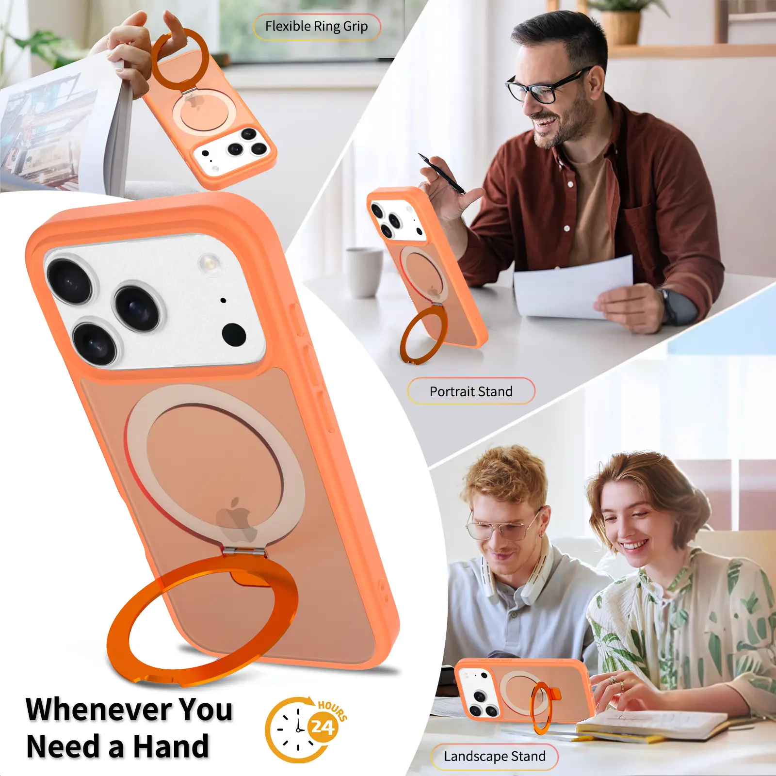 Hybridskal Magnetic Ring iPhone 17 Pro Orange