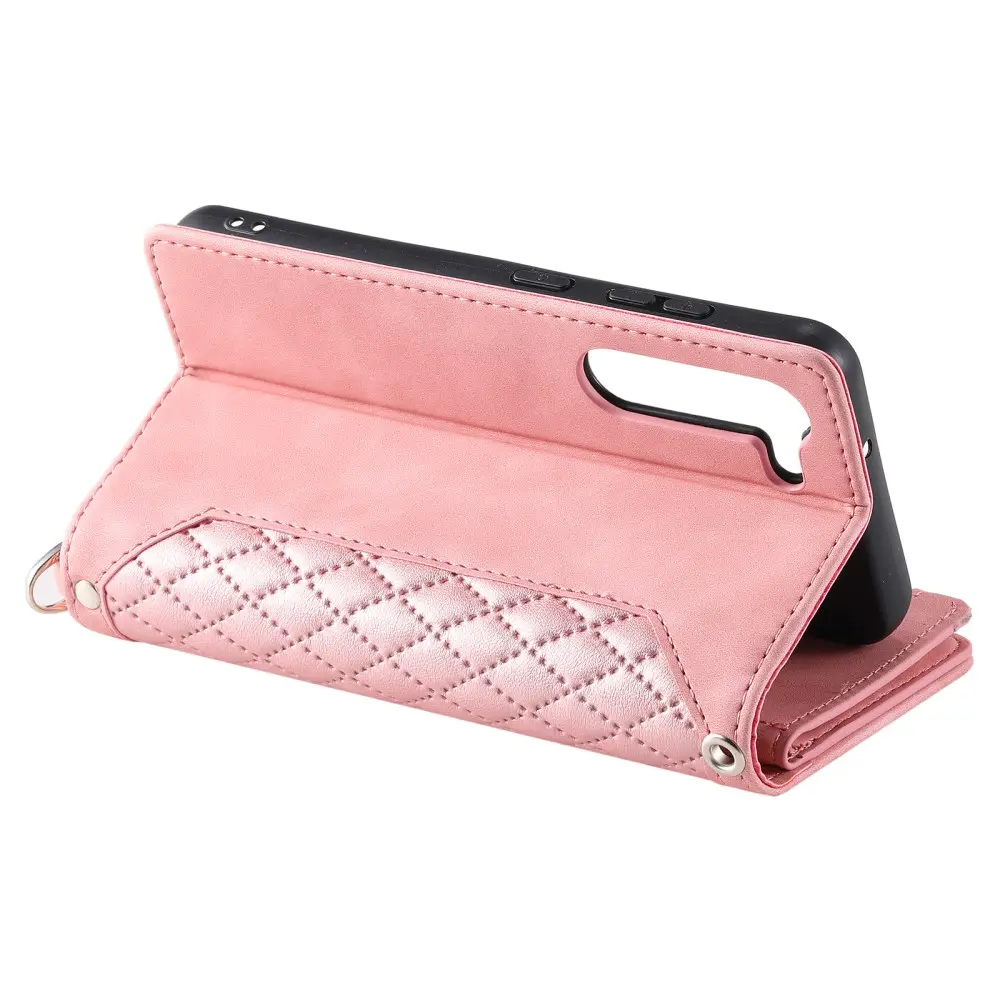Plånboksväska Samsung Galaxy S23 Quilted Rosa