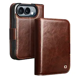 iPhone Duo Leather Wallet Case Brown