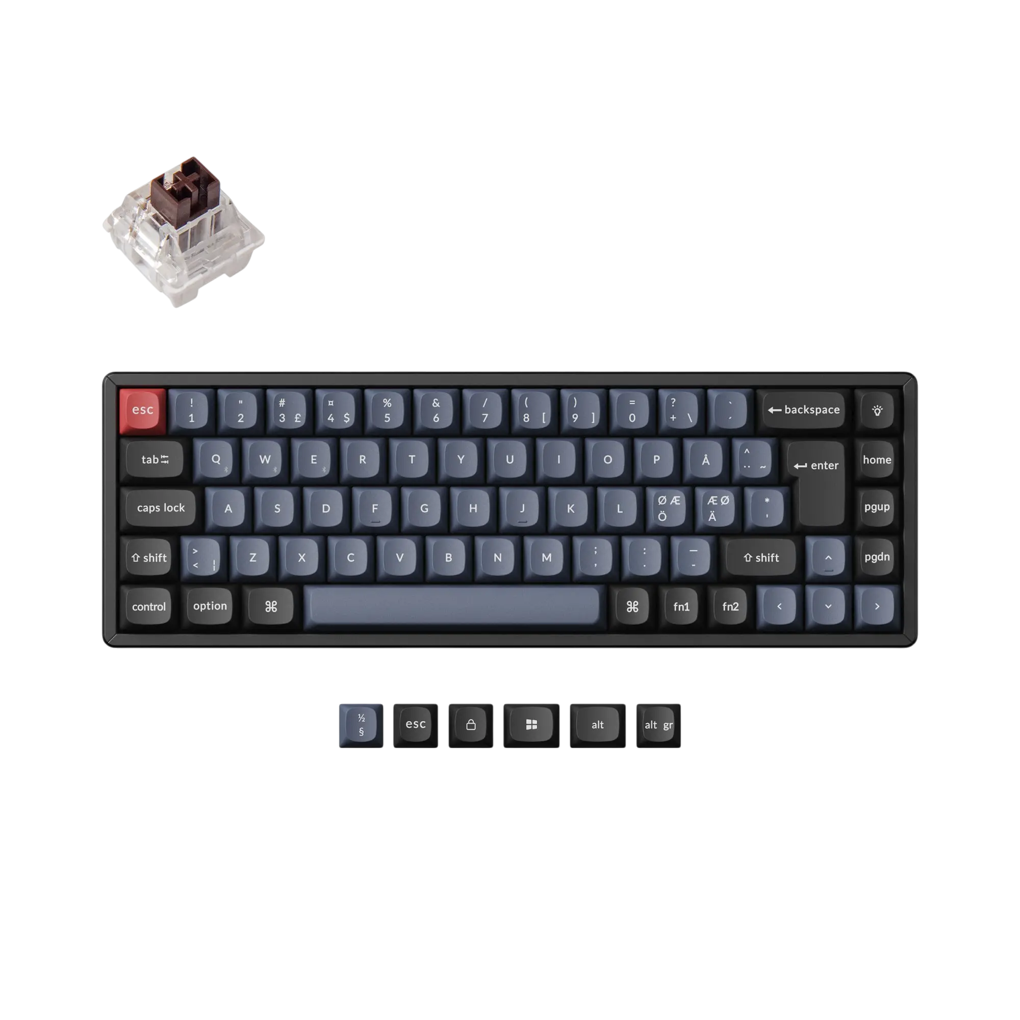 K6 Pro QMK/VIA Trådløst gamingtastatur Tri-Mode Hot Swap, Brown