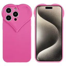 TPU suojakuori sydän iPhone 15 Pro vaaleanpunainen