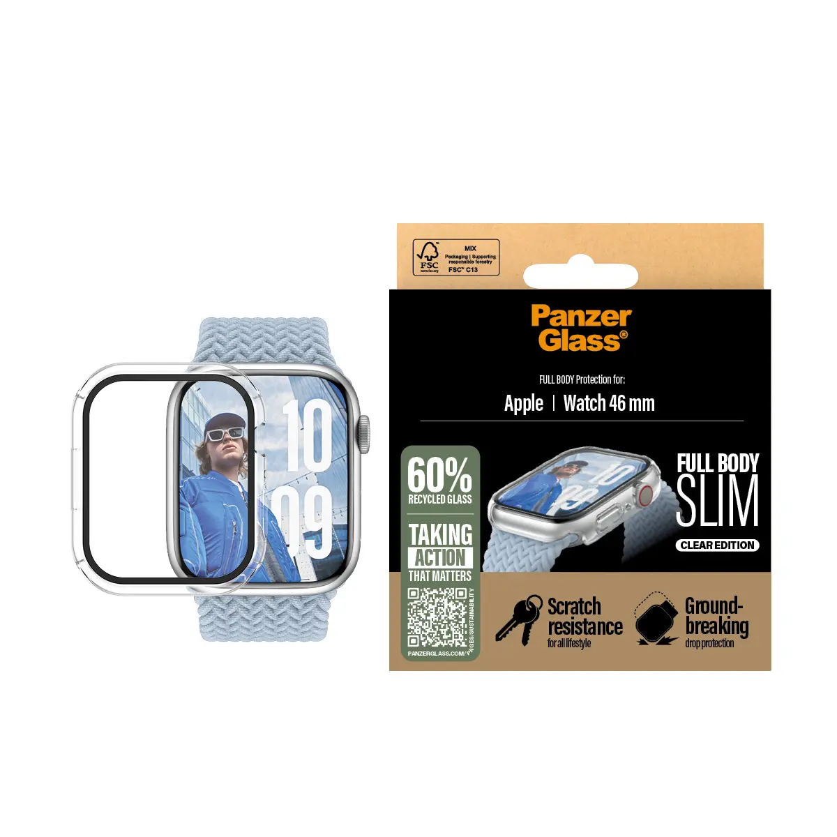 Apple Watch Series 11 46mm Full Body Slim Case Transparent