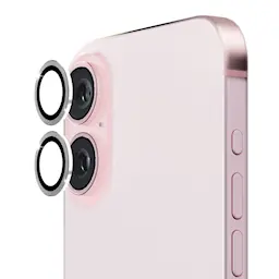 iPhone 16 Linssinsuojat lasista ja alumiinista, Hopea