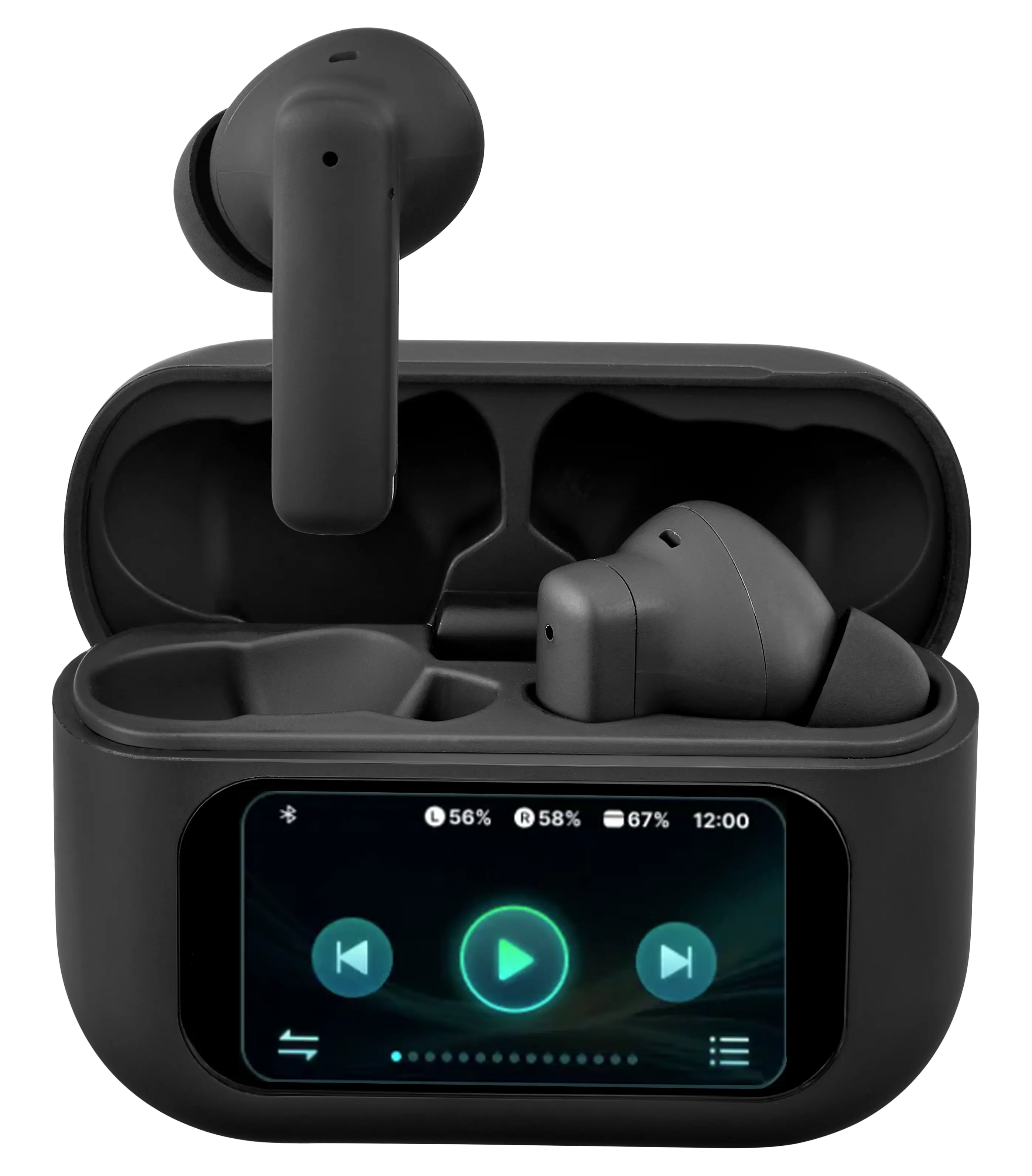 True Wireless ANC in-ear-kuulokkeet LCD-kosketusnäytöllä, Musta