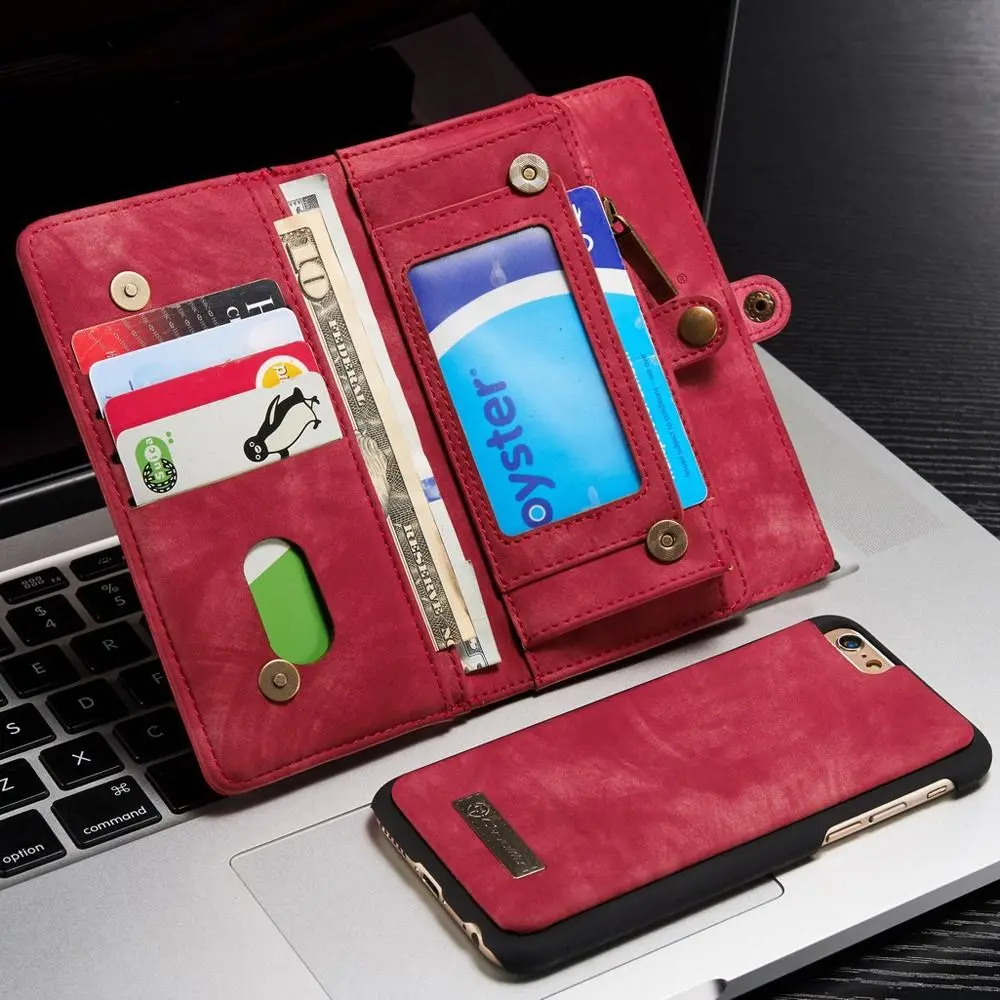 Multi-slot Plånboksfodral iPhone 6/6S Röd