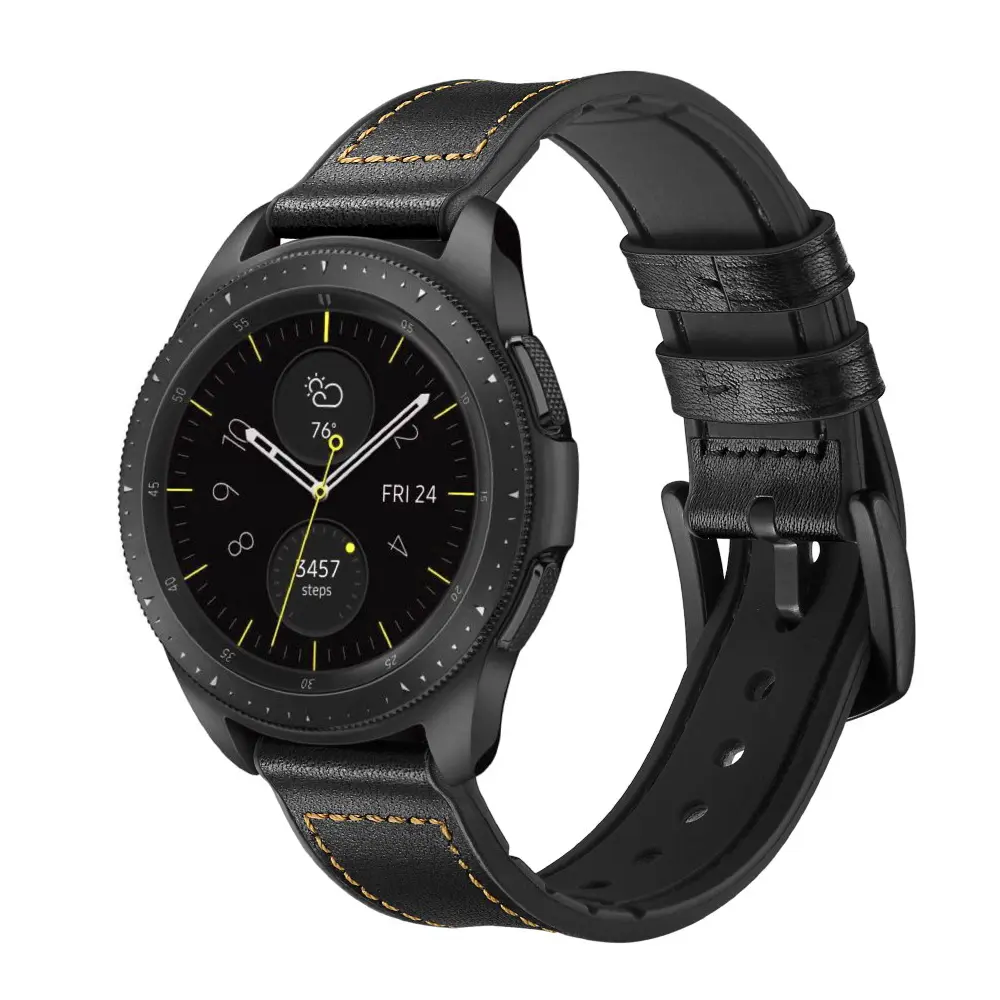 Premium Læderrem Samsung Galaxy Watch 4 Classic 42mm Sort