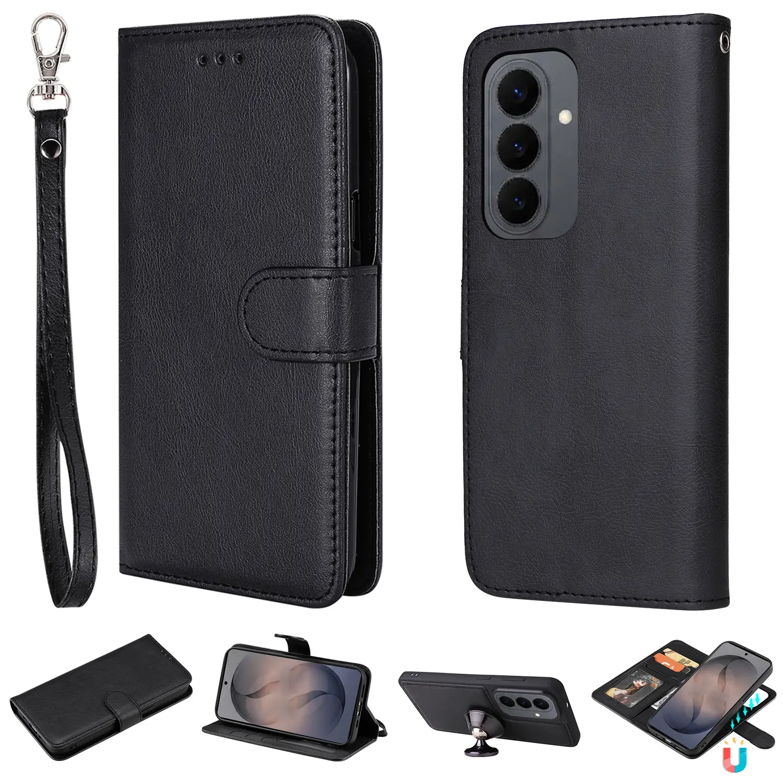 Magnetisk Wallet Samsung Galaxy S26 Sort