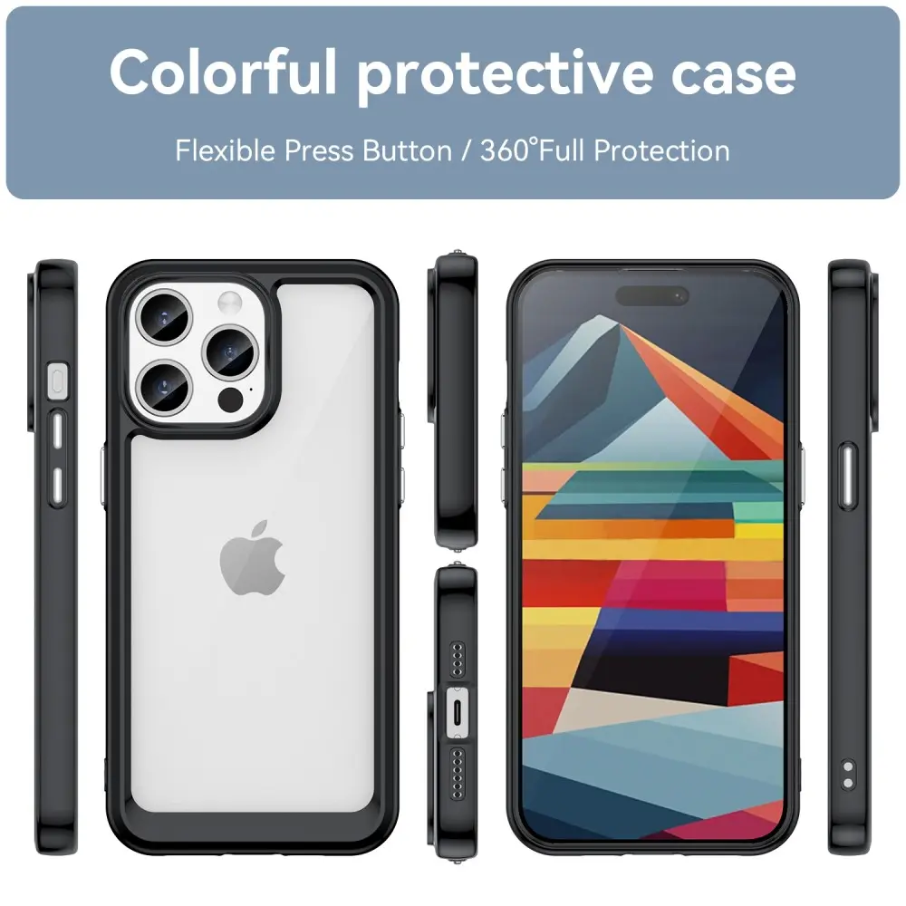 Hybridskal iPhone 15 Pro Svart