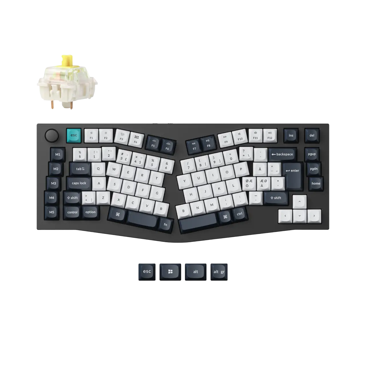 Q10 Max gamingtastatur 75% Alice Tri-Mode QMK/VIA Gateron Jupiter, Banana