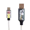 Light Up Kabel USB-A til USB-C 1.2m, Rick and Morty