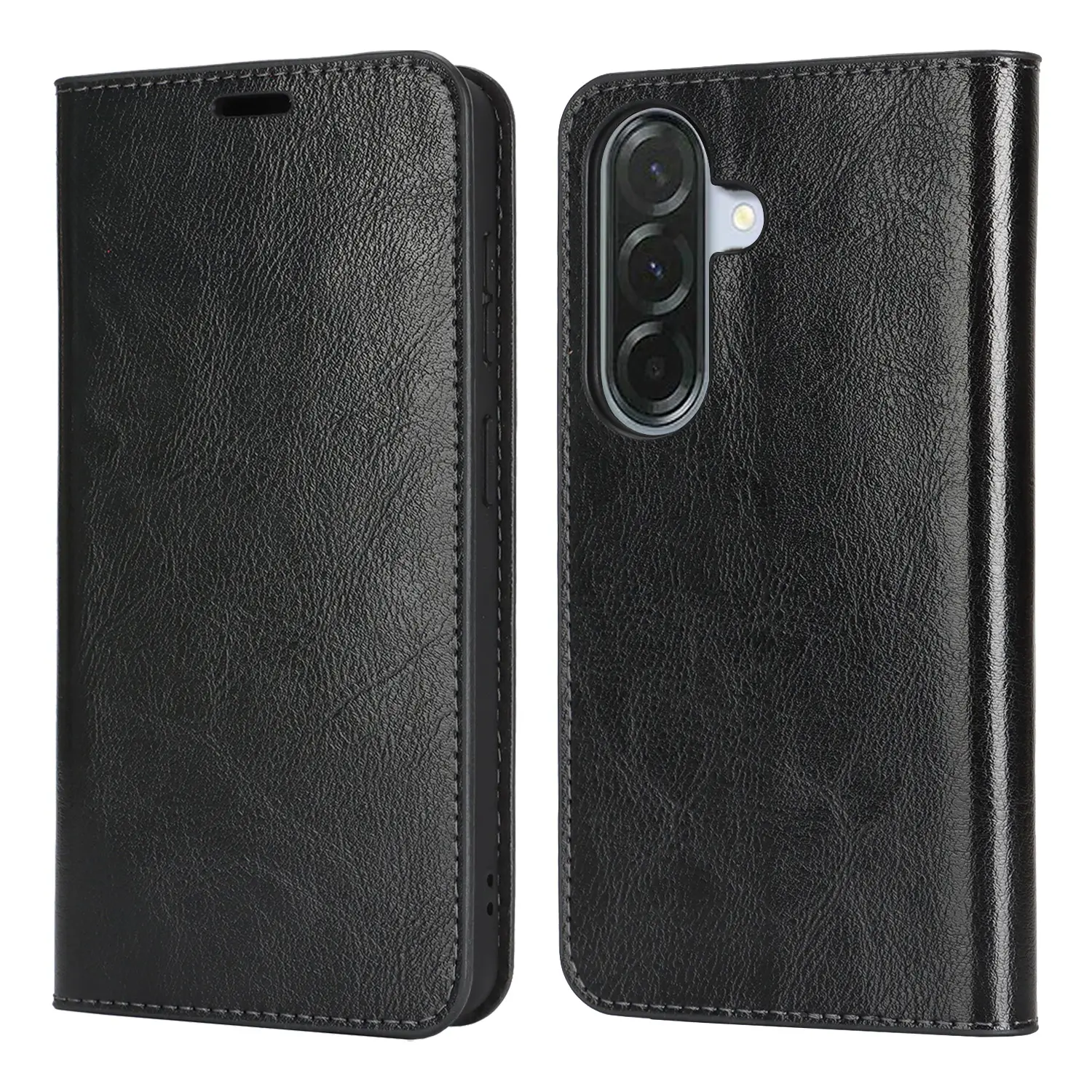 Mobiletui Ekte Lær Samsung Galaxy A37 Svart