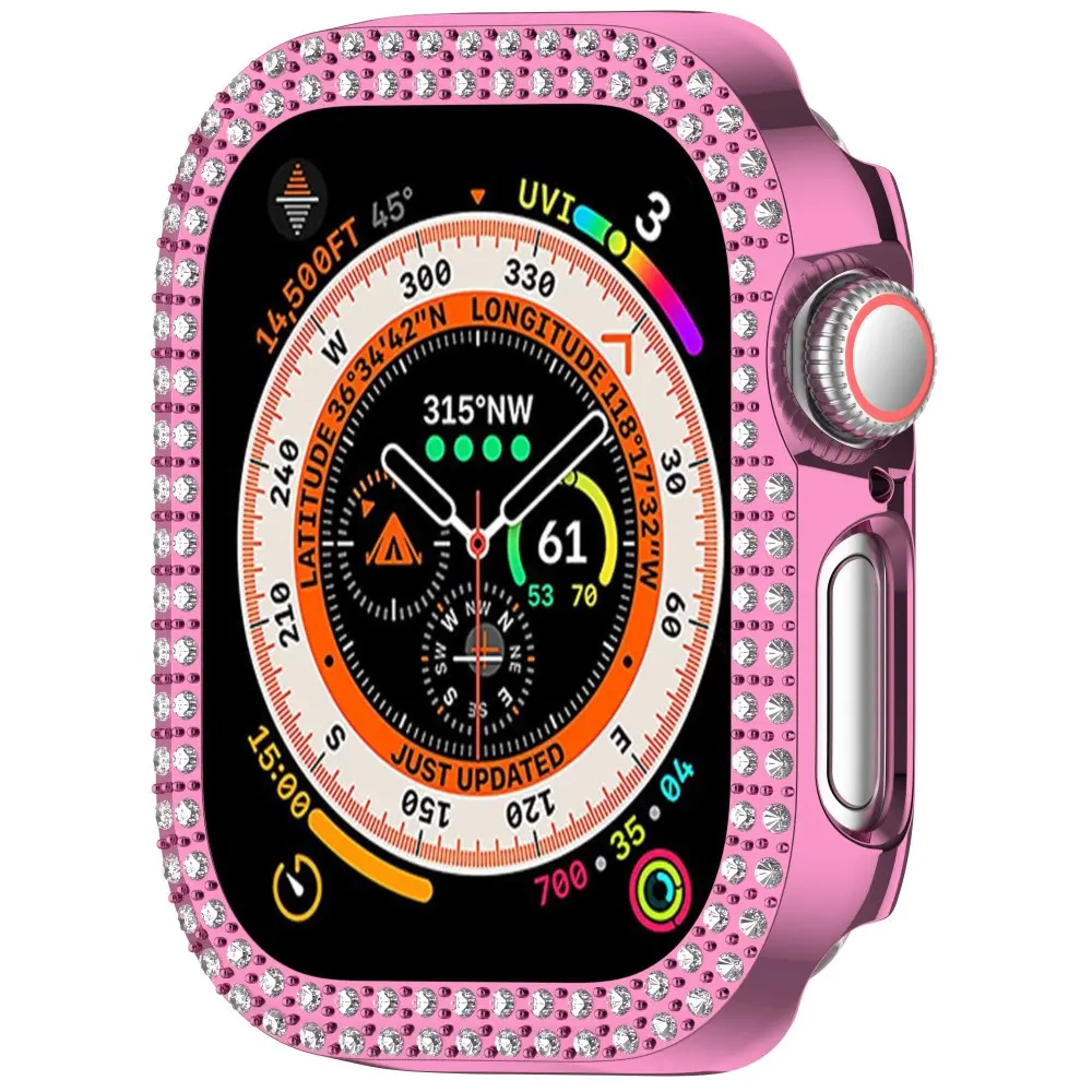 Rhinestone Skal Apple Watch Series 11 42mm rosa