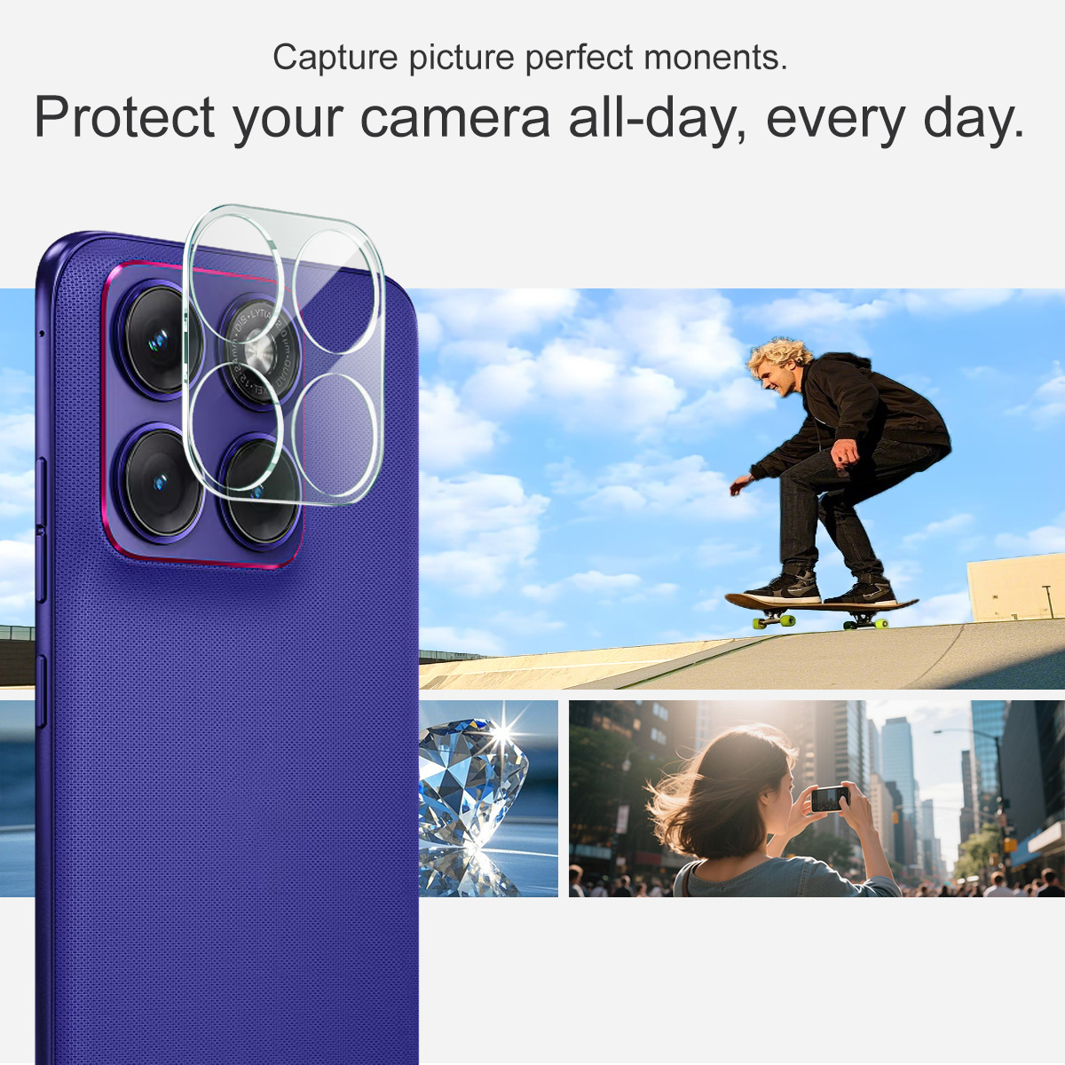 Härdat Glas 0.2mm Linsskydd Motorola Edge 70 Fusion Genomskinlig