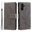 Læderetui Mandala Samsung Galaxy A56 grå